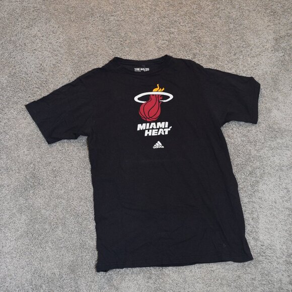 Adidas Miami Heat T-Shirt Size M Black - Picture 1 of 6
